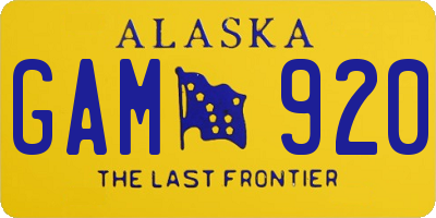 AK license plate GAM920