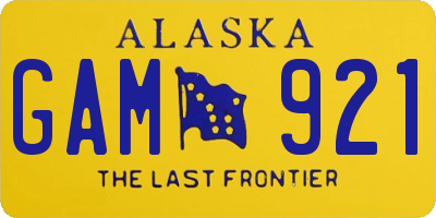 AK license plate GAM921