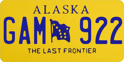 AK license plate GAM922