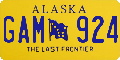 AK license plate GAM924