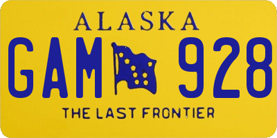 AK license plate GAM928