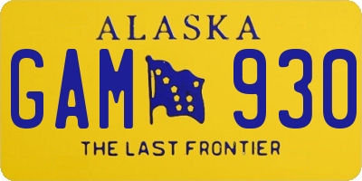 AK license plate GAM930