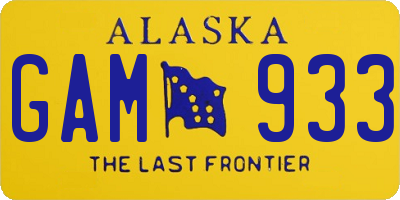 AK license plate GAM933
