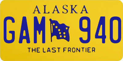 AK license plate GAM940