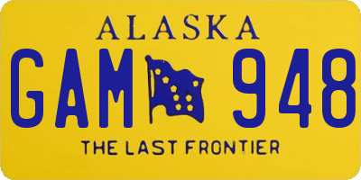AK license plate GAM948