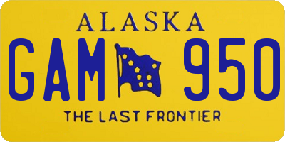 AK license plate GAM950