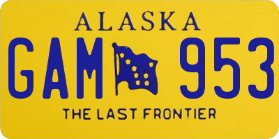 AK license plate GAM953
