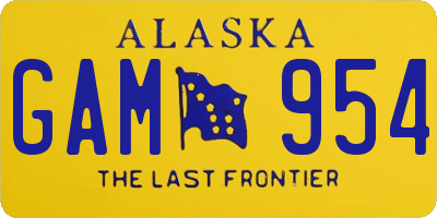 AK license plate GAM954