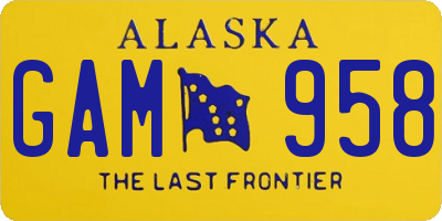 AK license plate GAM958