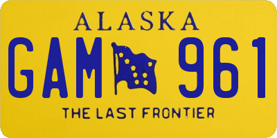 AK license plate GAM961