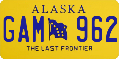 AK license plate GAM962