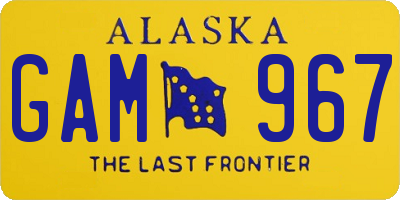 AK license plate GAM967