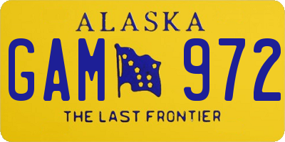 AK license plate GAM972