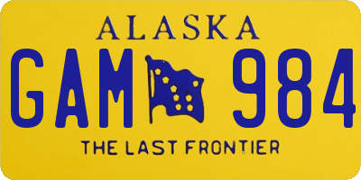 AK license plate GAM984
