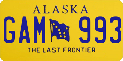 AK license plate GAM993