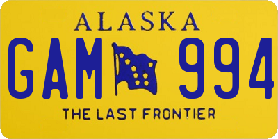 AK license plate GAM994