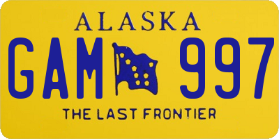 AK license plate GAM997