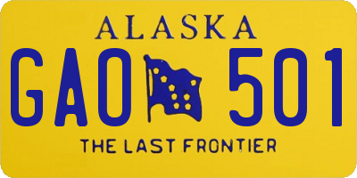 AK license plate GAO501