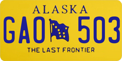 AK license plate GAO503