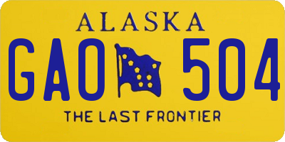 AK license plate GAO504