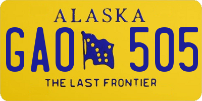 AK license plate GAO505
