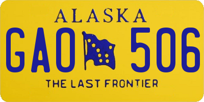 AK license plate GAO506