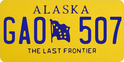AK license plate GAO507