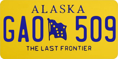 AK license plate GAO509