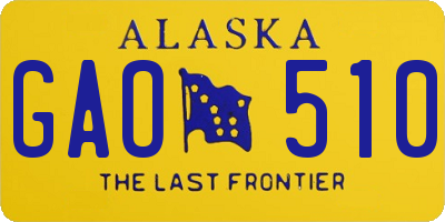 AK license plate GAO510