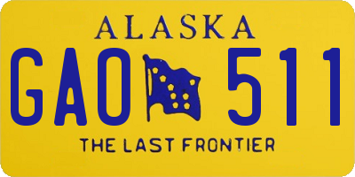 AK license plate GAO511