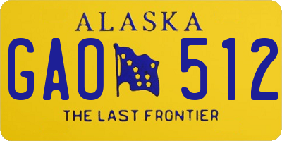 AK license plate GAO512