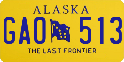AK license plate GAO513
