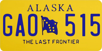AK license plate GAO515