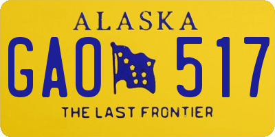 AK license plate GAO517