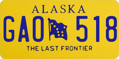 AK license plate GAO518
