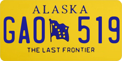 AK license plate GAO519