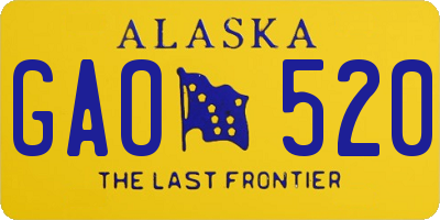 AK license plate GAO520