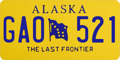 AK license plate GAO521