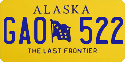 AK license plate GAO522