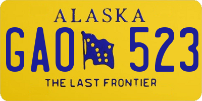AK license plate GAO523