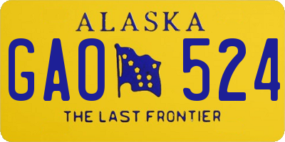 AK license plate GAO524