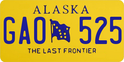 AK license plate GAO525