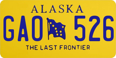 AK license plate GAO526