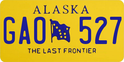 AK license plate GAO527