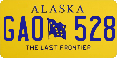 AK license plate GAO528
