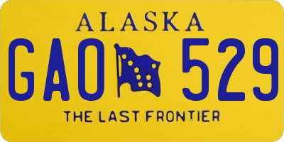 AK license plate GAO529