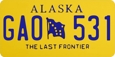 AK license plate GAO531
