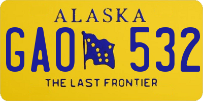 AK license plate GAO532