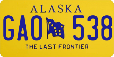 AK license plate GAO538