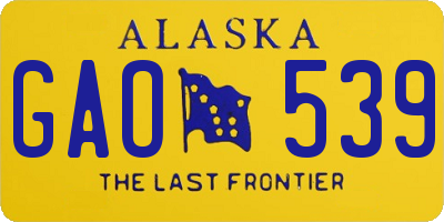 AK license plate GAO539
